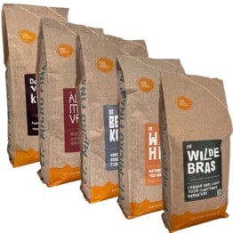 Koffiebonen proefpakket van Pure Africa met 5 x 500 gram Afrikaanse koffie