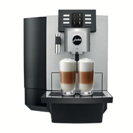 Zakelijke Jura X8 Platina koffiemachine voor kantoor.
