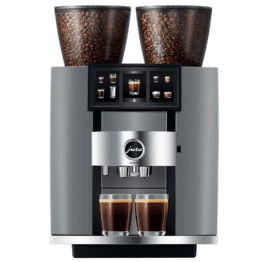 Luxe espressomachine met dubbele keramische molen voor zakelijk gebruik.