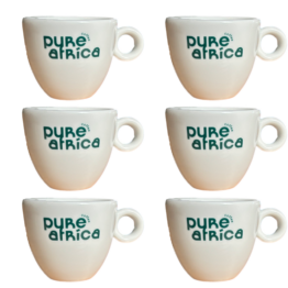 cappuccino kop met Pure Africa logo